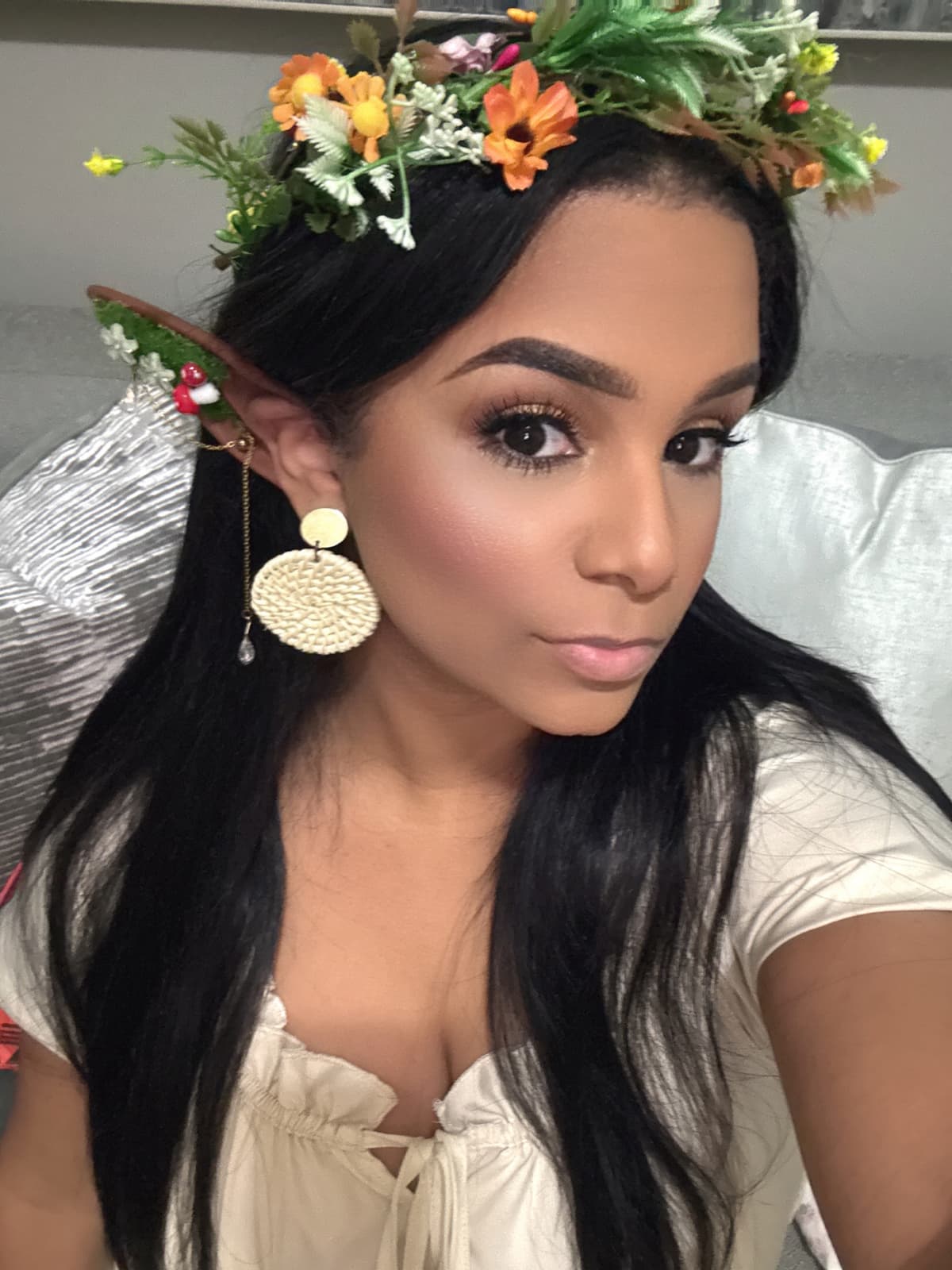 Lady of the Stack, MTG creator, flower crown and elf ears